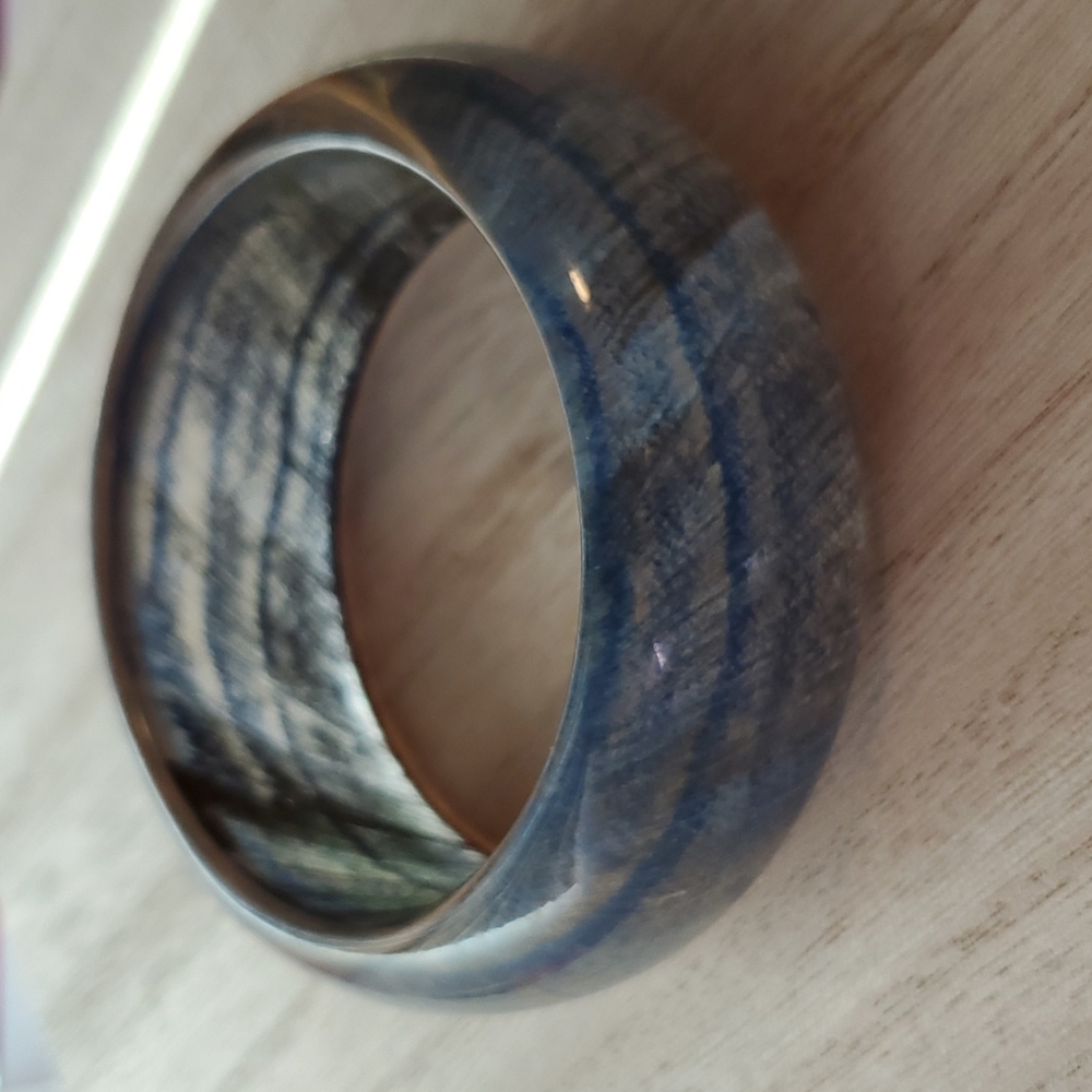 Blue gray with golden glimmer throughout acrylic bangle - Picture 6 of 6